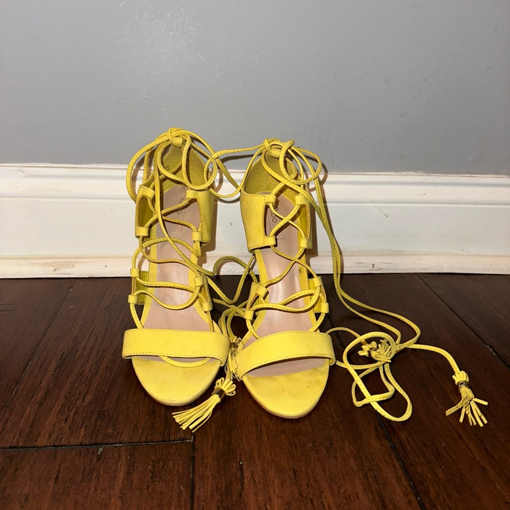 Yellow Strappy Sandals